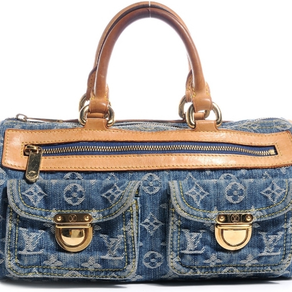 Monogram Denim Neo Speedy Blue. Authentic.